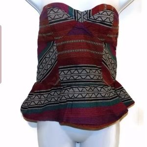 Charlotte Russe Multi-colored strapless top